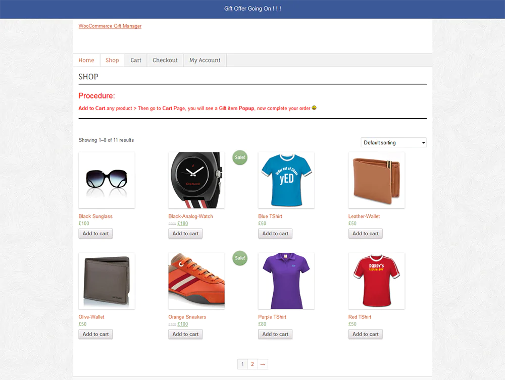  Woocommerce Gift Manager